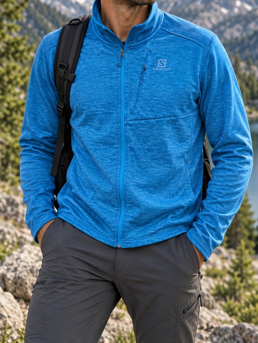 Men's Salomon Transition Full-Zip Mid Fleece Jacket